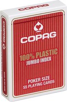 Cartes à jouer en plastique Rouge 4 coins - Copag