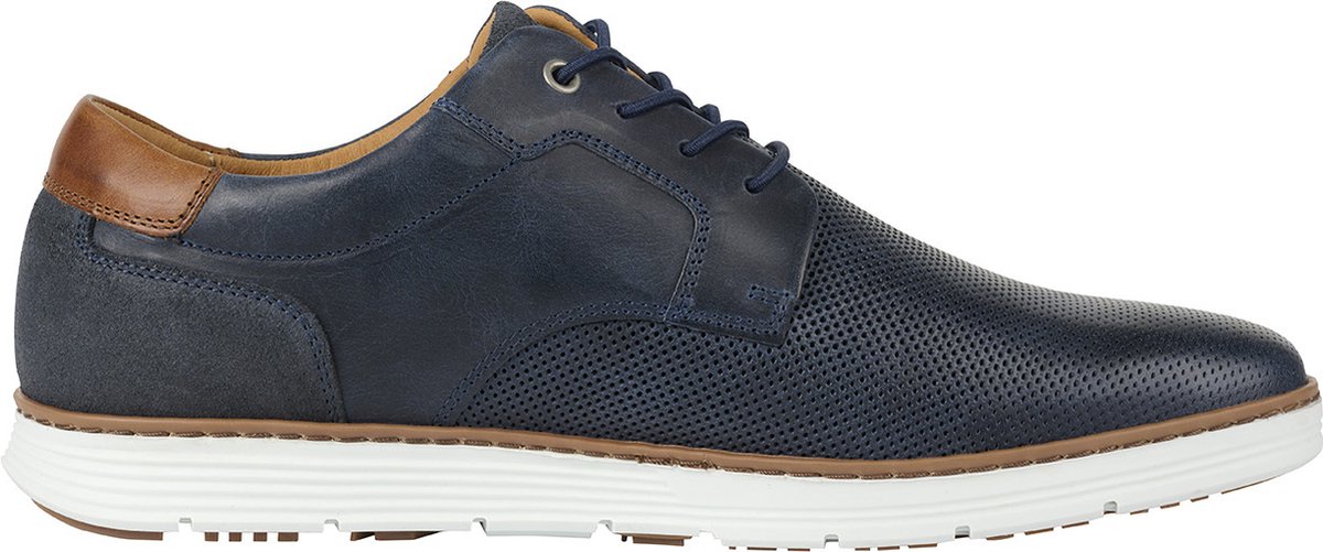 Bullboxer - Lace-Up - Male - Navy - Cognac - 42 - Veterschoenen