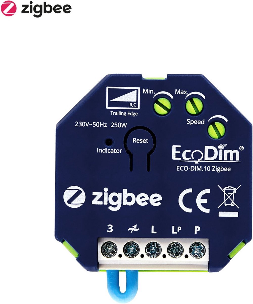 EcoDim - LED Inbouwdimmer Module - Smart WiFi - ECO-DIM.10 - Fase Afsnijding RC - ZigBee - 0-250W - Ecodim