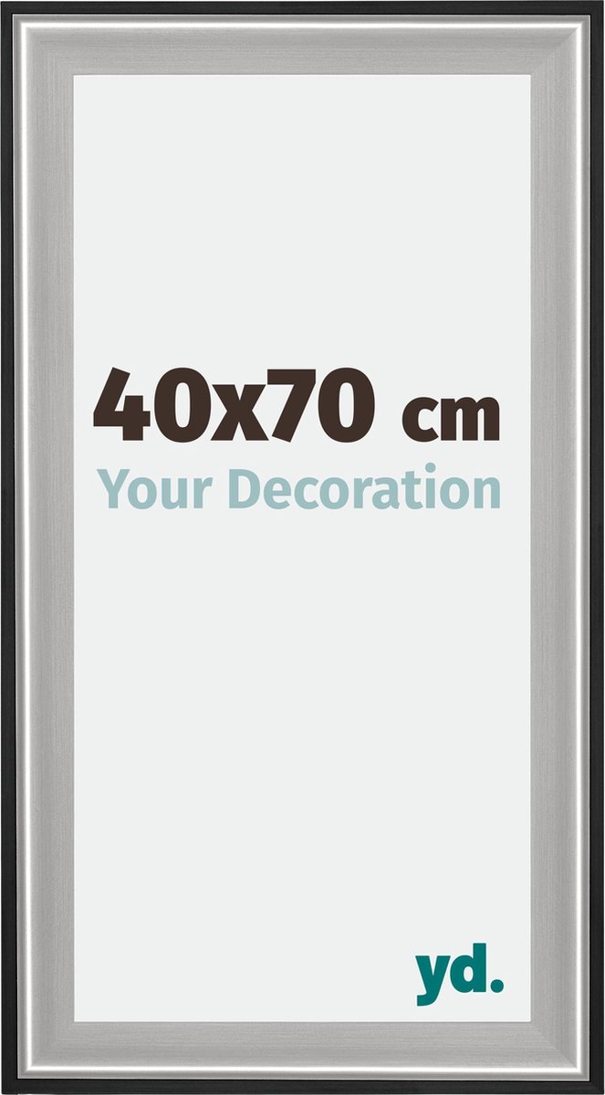 yd. Your Decoration - Fotolijst 40x70 cm - Hout - Zwart Zilver Gepolijst - Birmingham