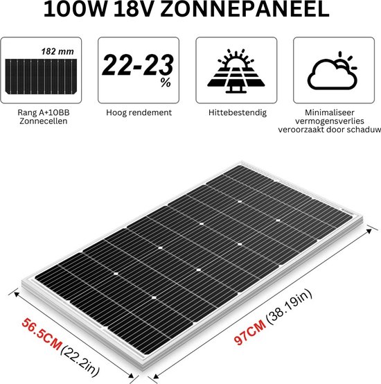 Hoge Kwaliteit Zonnepanelen Compleet Pakket met Stekker - Zonnepanelen Plat Dak - Voor Thuis Camper en Camping - Power Pack Bundel - Wit van Inkdon't — afbeelding 2