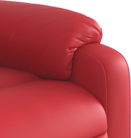 Fauteuil électrique debout en cuir artificiel rouge