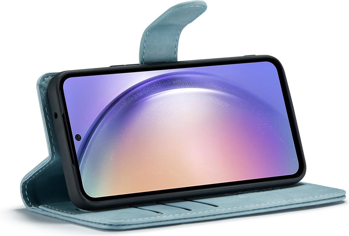 CaseMania Bookcase hoesje geschikt voor Samsung Galaxy A24 - Effen Aqua - Kunstleer