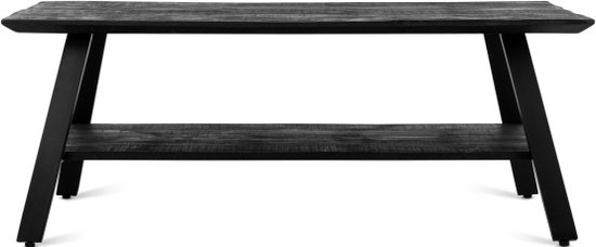 Berlin Salontafel met 2 planken 120 cm - zwart