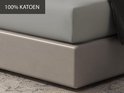 100% coton : drap gris sur sommier tapissier taupe