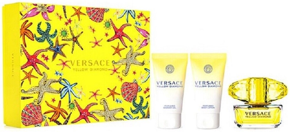 Versace Yellow Diamond Giftset - 50 ml eau de toilette spray + 50 ml showergel + 50 ml bodylotion - cadeauset voor dames