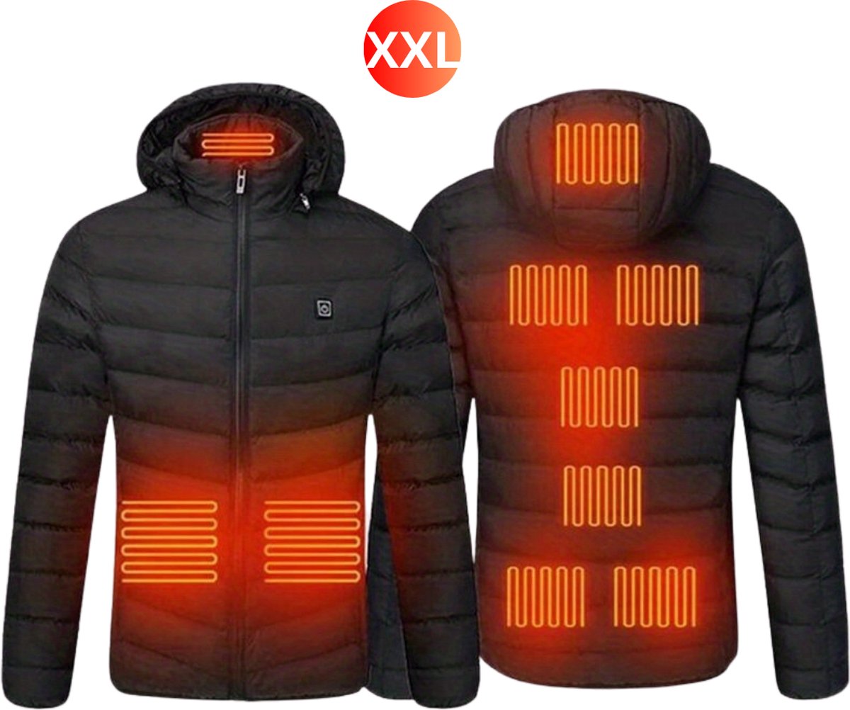 Nivard Verwarmde Jas Heating Jacket Thermo Jas Elektrische Kleding Jas Met Verwarming 9 Warmtezones Heren Zwart