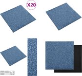vidaXL Tapijttegels 20 st 5 m² 50x50 cm blauw - Tapijttegel - Tapijttegels - Tapijt Tegel - Tapijt Tegels