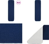 vidaXL Trapmatten 15 st anti-slip rechthoekig 75x20 cm marineblauw - Trapmat - Trapmatten - Anti-slip Mat - Anti-slip Trapmat
