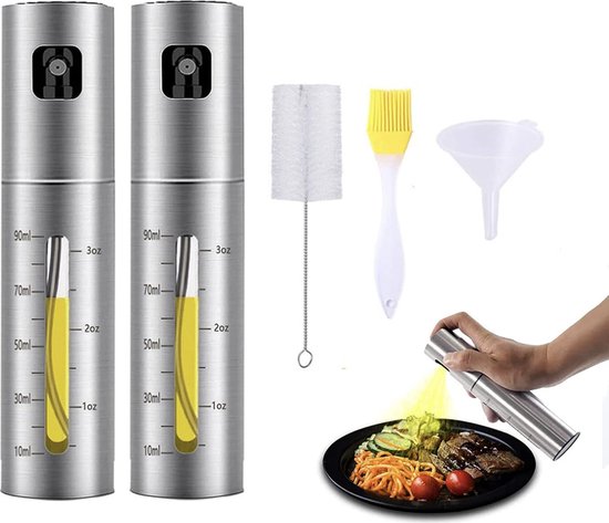 Olijfolie sproeier, Azijn sproeier Dispenser, Veiligheid Prachtig RVS Container kruiden keukengerei Gereedschap voor BBQ, koken, frituren en grillen (17 oz (500 ML