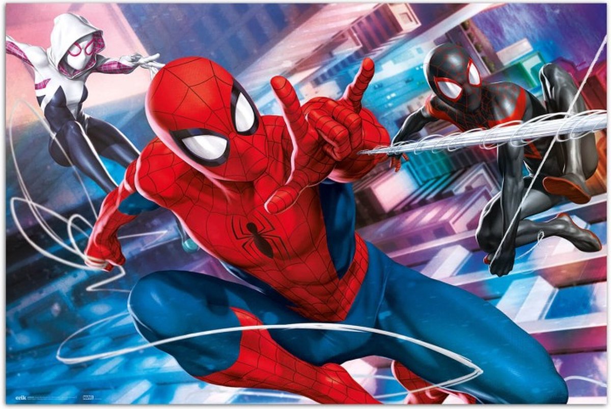Posterpoint Spiderman poster - Marvel - Peter - Miles - Gwen - Superheld - Marvel - 61 x 91.5 cm. Multicolor