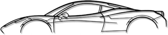 Ferrari 458 - Silhouette - Art métallique - Zwart - 140 x 28 cm - Décoration de voiture - Décoration murale - Man Cave - Cadeau pour homme - Système de suspension inclus