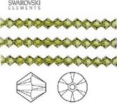 Swarovski Elements, 48 stuks Xilion Bicone kralen (5328), 4mm, olivine