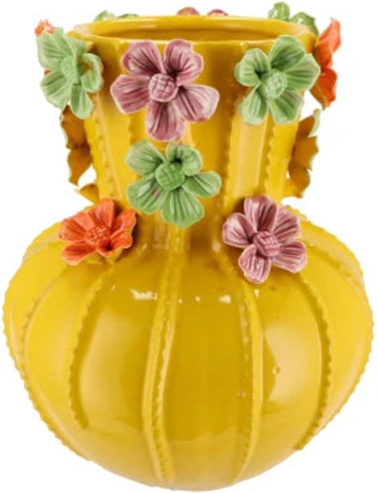 Flower yellow vase 18x21cm