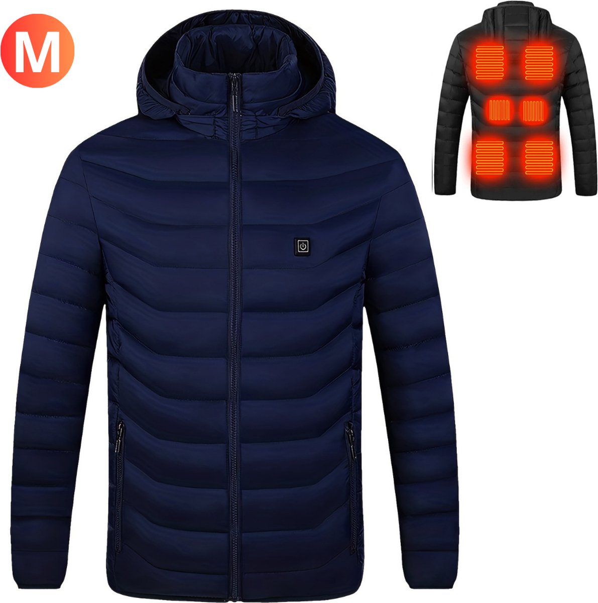 Nivard Verwarmde Jas Heating Jacket Thermo Jas Elektrische Kleding Jas Met Verwarming 3 Standen Heren Blauw