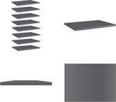 vidaXL Wandschappen 8 st 40x30x1-5 cm spaanplaat hoogglans grijs - Boekenplank - Boekenplanken - Boekenschap - Boekenschappen