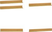vidaXL Wandschappen 2 st 90x10x10 cm massief teakhout - Plank - Planken - Schap - Wandgemonteerde Plank