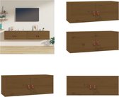 vidaXL Wandkasten 2 st 80x30x30 cm massief grenenhout honingbruin - Wandkast - Wandkasten - Hangkast - Hangende Kast