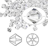 Swarovski Elements, 48 stuks Xilion Bicone kralen (5328), 4mm, clear crystal