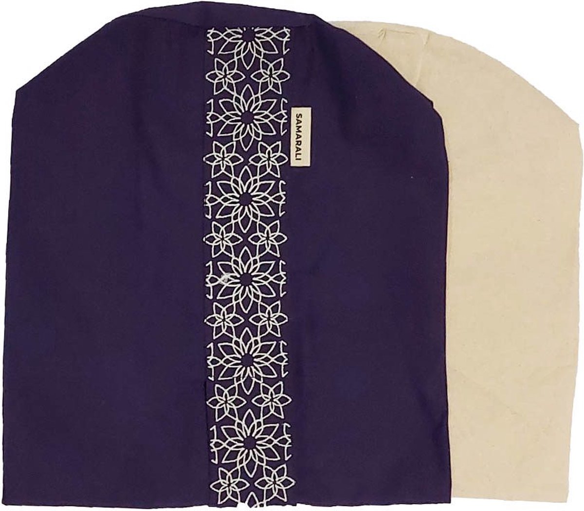 Samarali Yoga Bolster Hoes van Biologisch Katoen - Purper - 20x20x66 cm - Rond en Milieuvriendelijk