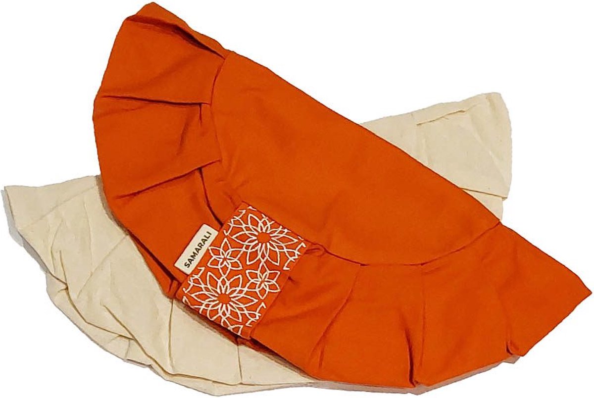 Samarali Biologisch Katoenen Meditatiekussenhoezen Zafu - Oranje - 34 x 34 x 14 cm - Geschikt voor Zafu Meditatiekussen - Yoga Kussen - Duurzaam - Zen Accessoire