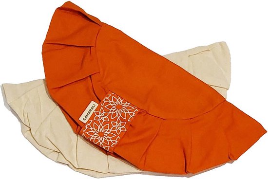Samarali Taie d'oreiller de méditation en coton bio Zafu - Oranje - Convient pour coussin de méditation Zafu - Coussin de Yoga - Durable - 25 x 25 x 17 cm - Accessoire Zen