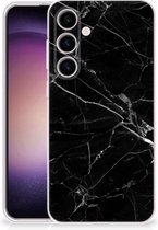 Smartphone hoesje Geschikt voor Samsung Galaxy S24 Transparant Hoesje Marmer Zwart