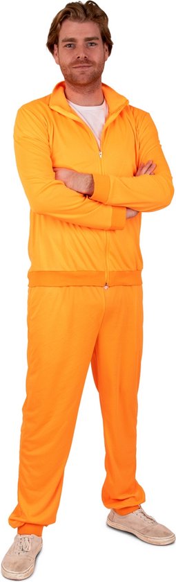 PartyXplosion - Jaren 80 & 90 Kostuum - Orange Army Team Player - Man - Oranje - Maat 54 - Carnavalskleding - Verkleedkleding