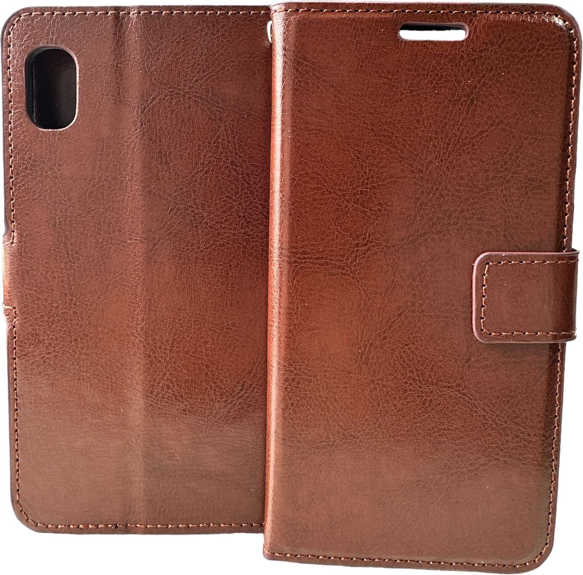 Portemonnee Book Case Hoesje Geschikt voor: Samsung Galaxy A01 - Bruin