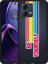 Cazy Hoesje Zwart geschikt voor Motorola Moto G84 5G Be Yourself