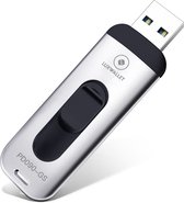 LUXWALLET PD9 USB 3.0 Flash Drive – Metalen USB Stick - 32GB High Speed Draagbare Geheugen Stick - Leessnelheid tot 150 MB / s –Zilver/Zwart
