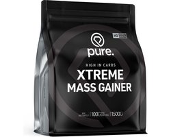Pure. Xtreme Mass Gainer - Aardbei - 1500g - eiwit - koolhydraten - gewichtstoename - weightgainer