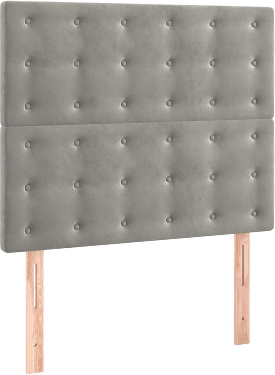 vidaXL-Hoofdborden-2-st-80x5x78/88-cm-fluweel-lichtgrijs