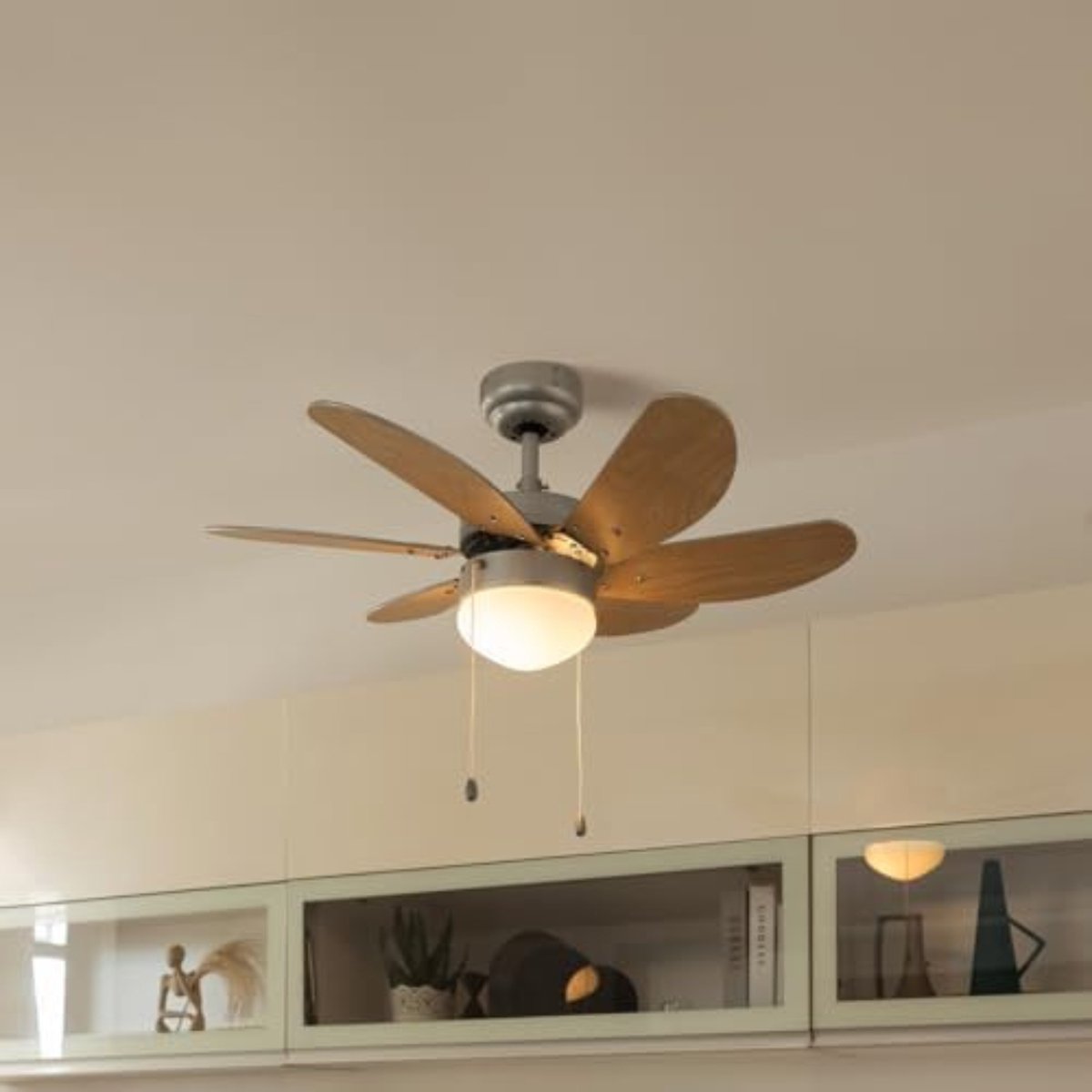 Plafondventilator Slaapkamer - Plafonniere Met Ventilator - Plafondventilator Met Verlichting - Grijs