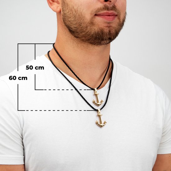 SERASAR Armband Leer voor Heren Goud 20cm Lederen Leren SERASAR Armband Leer voor Heren Goud 20cm Lederen Leren