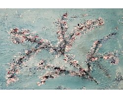 Schilderij - Tak van een Kersenbloesem, Prachtige print op premium Canvas, Wanddecoratie