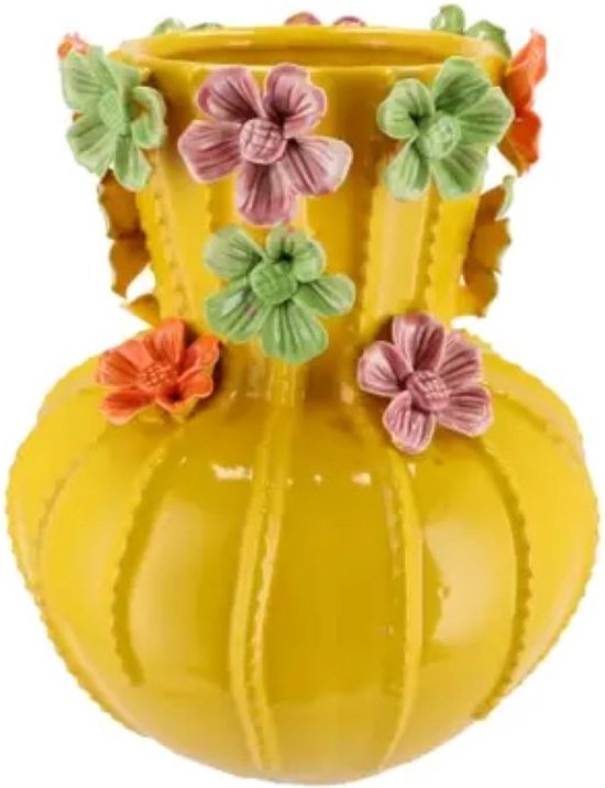 VASE FLEUR JAUNE 22X27CM