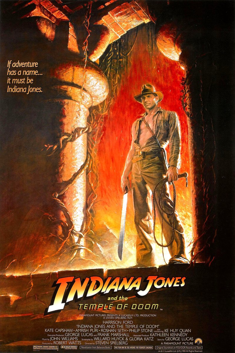 karo-art Poster - Indiana Jones and the temple of doom, Originele filmposter, Premium Print, Professioneel Fotopapier Multikleur