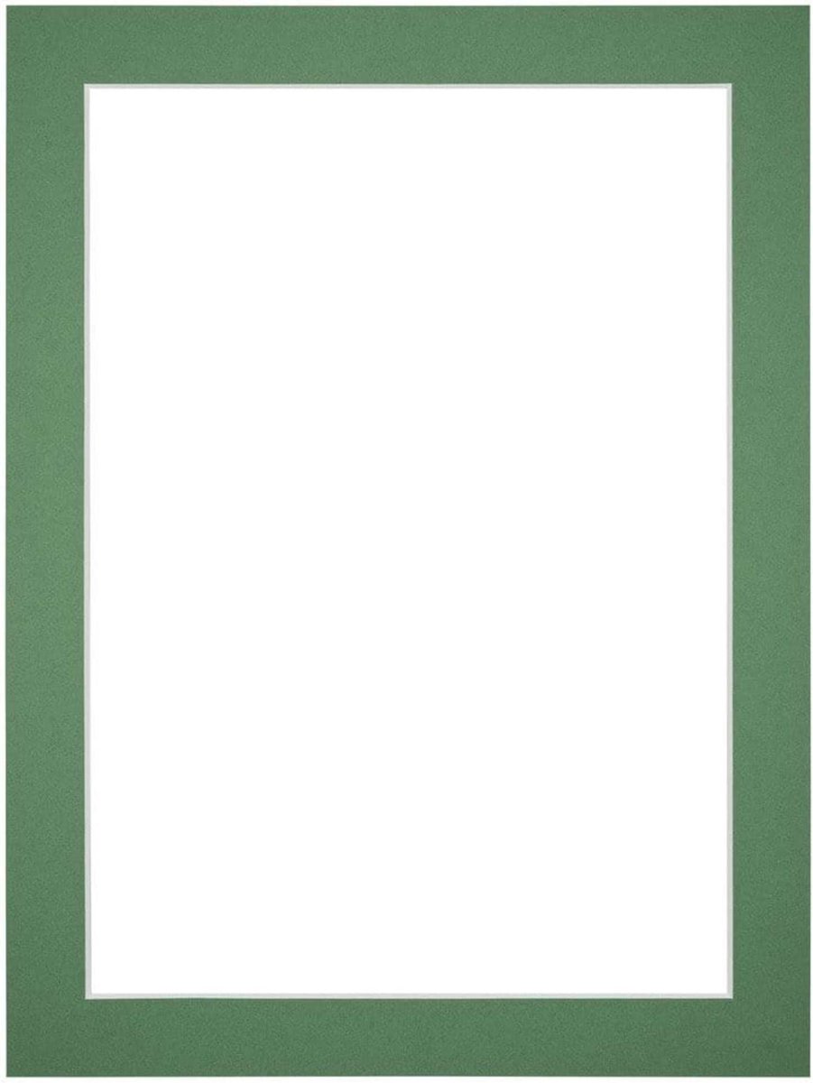 Passe-Partout Fotomaat 12x18 cm - Lijstmaat 18x24 cm - Groen Bos - Museumkarton - Fotolijst niet inbegrepen