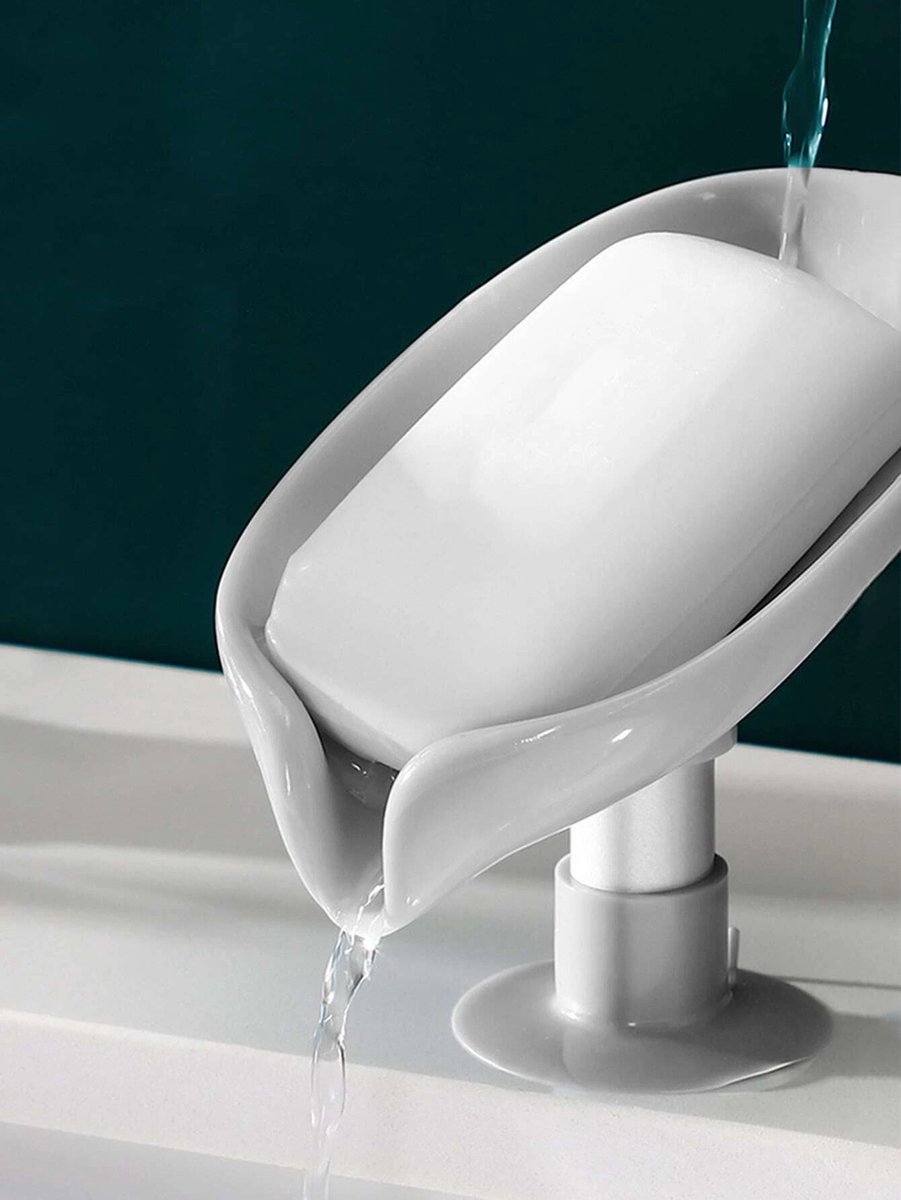 Waledano® Zeephouder - Zeepbakhouder - Douche - Drain Zeepblok Houder -Zeepschaaltje - Zuignap - Badkamer Accessoires - Grijs