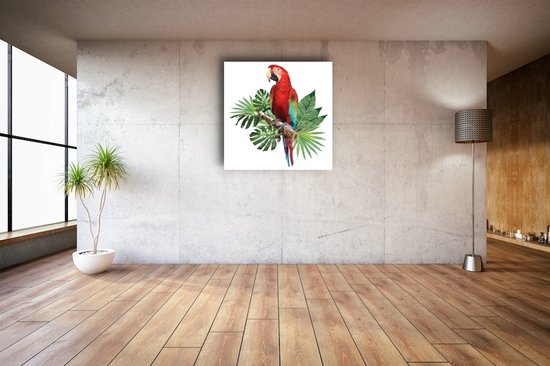 Schilderij - Papegaai, digitaal , Multikleur , 3 maten , Premium print