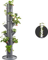 Gusta Garden - Sissy Strawberry - Aardbeien Planten - Aardbeienzak - Kweekbak - Kweektafel - Plantentoren met 6 Levels - Klassiek Antraciet