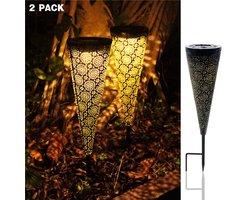Solarlampen voor buiten, tuin, 2 stuks, moderne tuinlampen op zonne-energie met langere werktijd, extreem heldere tuinverlichting, IP65 waterdicht,…