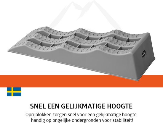 Wiltec levellers 3 hoogtes, oprijwiggen set van 2 met een draagvermogen van 3 ton, nivelleerwiggen voor caravans, campers, oprijblokken met verschillende niveau's Wiltec levellers 3 hoogtes, oprijwiggen set van 2 met een draagvermogen van 3 ton, nivelleerwiggen voor caravans, campers, oprijblokken met verschillende niveau's