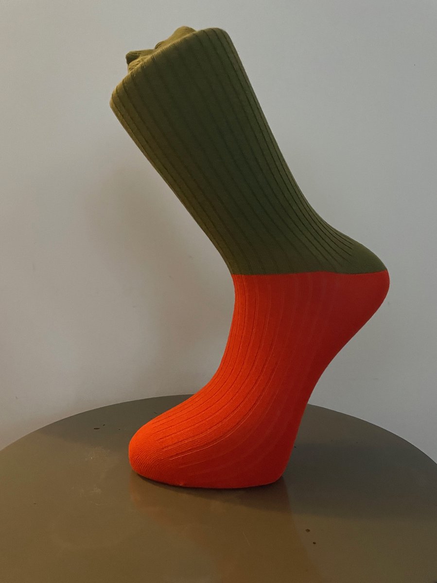 Spijk sokken katoen effen groen / rood