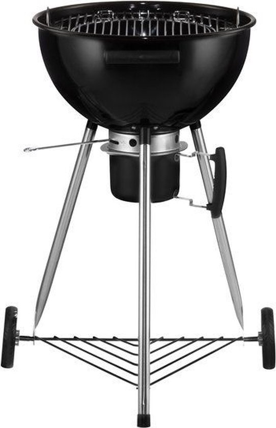 Mustang Gourmet Kettle Houtskoolbarbecue - Ø 43,5 cm - Compacte BBQ met thermometer, RVS grillrooster, asopvang en wielen - Voor tuin, of camping - Stijlvol geëmailleerd staal van Merkloos — afbeelding 3