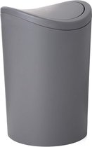 Badkamerafvalbak 6L Inhoud Polypropyleen BPA-vrij Grijs Afmetingen 19 x 19 x 28 cm