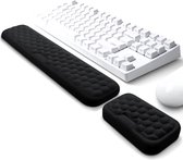Anti-Slip Polssteun voor toetsenbord en muis traagschuim 2-Delig – ergonomische steun voor pols – ZWART