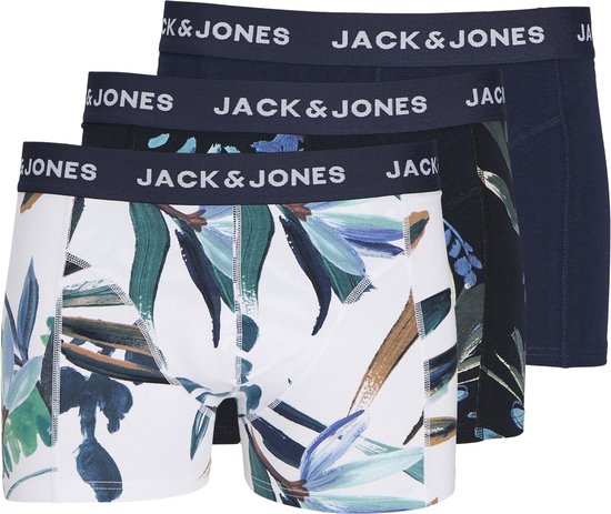 JACK & JONES Jaclouis trunks (3-pack) - heren boxers normale - zwart - grijs en wit - Maat:
