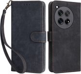 Coverup Book Case met Koord - Geschikt voor OnePlus 12R Hoesje - Zwart